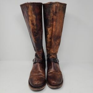 Freebird Shado Distressed‎ Leather Tall Boots Womens 7 Made in Mexico